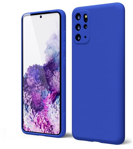 Oakxco für Samsung Galaxy S20 Plus Hülle Silikon Case mit Kameraschutz, Ultra Dünn Bunt Handyhülle Mädchen, Einfarbig Handy Hülle Slim Schutzhülle, Matt TPU Weich Gummi Glatt Silikonhülle Bumper, Blau