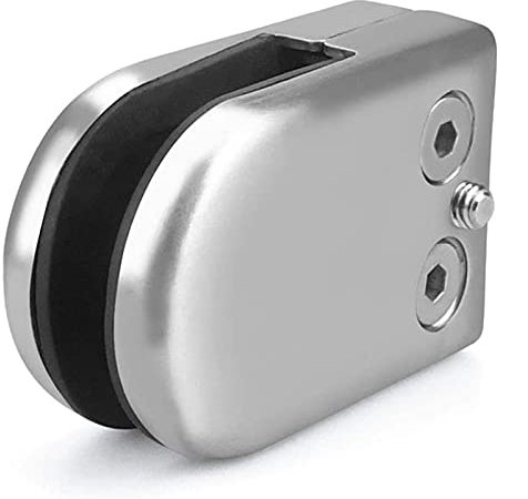 Glasklemme 4 stücke Edelstahl Runde Flache Rückseite Glasklemme Verstellbare Glashalterung für Balustrade Treppenhaus Handlauf (8-10mm)