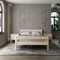 Hansales Holzbett 200x200 cm Scandi Style ohne Rollrost aus unbehandeltem hartem FSC® Birken Vollholz - über 350 kg - Doppelbett Bettgestell mit Kopf- und Fußteil - Ehebett