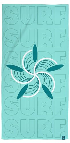 Paris 2024 Jeux Olympiques Surf Drap de Plage Imprimé | 100% Coton | Oeko-TEX | 75x150 cm | Bleu