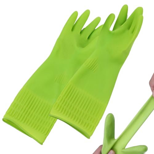 Povanjer Gants pour la Vaisselle, Gants de Cuisine pour Laver la Vaisselle - 1 Paire de Gants réutilisables pour Le Nettoyage,Gants en Latex, Gants de Cuisine pour Laver la Vaisselle, Gants de