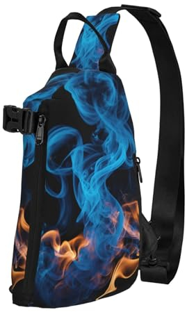 Tagesrucksack Blaue Flamme1 Sling Umhangetasche Unisex Reise Daypack Stilvoll Sling Rucksuck Für Camping, Joggen, Outdoor