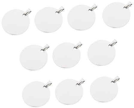 SHINEOFI 10stücke Blanko-titanstahl-anhänger-tags Zum Stanzen Und Gravieren Personalisierbare Anhänger Aus Titanstahl Für Individuelle Gravuren