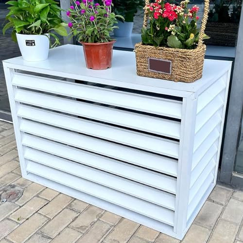 Kondensator-Schutzabdeckung, Sichtschutzzaun für Klimaanlagen, Fensterläden für Blumenregale, Aluminium-Klimaanlagenabdeckungen, freistehender Raumteiler mit Lamellen, zum Schutz im Freien,