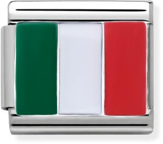 2Burned Italienische Charm-Flagge für 9 mm Armbänder aus Edelstahl 1x Schmuck (Italien)