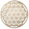 Pet-Jos Gold Blume des Lebens 40 cm Gold Wanddeko Baum Wanddekoration FLowe of Life Wooden Wall Decoration Wall Art Geometrische Ornamente Minimalistische Wandkunst Hängende Dekoration