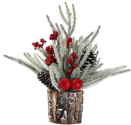 Amagogo de Navidad de Mesa, Adorno navideño, decoración navideña Decorativa, Mini de Navidad Artificial para Chimenea, Mesa del hogar, Manzanas