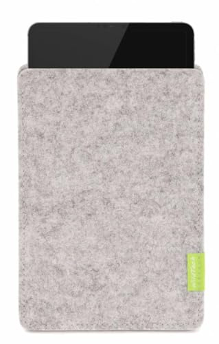 WildTech Sleeve passend für Apple iPad mini 7 2024 (A17 Pro) Hülle aus Wollfilz Handmade in Germany (geeignet nur für iPad, Hellgrau)