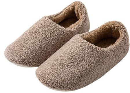 Clogs Gefüttert Damen Damen Lammfell-Hausschuhe [Warmes Upgrade] Warme Hausschuhe für Damen, weich und bequem, wärmen Ihre Füße im Winter. Plüsch Hausschuhe Herren Hausschuhe 39 Hausschuhe (Brown, 38)