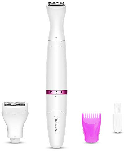 Funstant Bikini Trimmer, Intim Schamhaar Rasierer mit Kamm, Elektrischer Intimbereich Rasierer für Frauen, Sicherer Haarschneider mit Schwimmender Folie, Intimhaartrimmer für Damen Privater Bereich