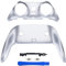 eXtremeRate Top Bottom Decorative Trim Shell Compatible with p s 5 Edge Controller DIY Replacement Front Back Clip Shell, Custom Chrome Silver Plates Cover Compatible with p s 5 Edge Controller