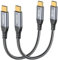 ZeroneTeck 15cm USB C Monitor Cable [2-Pack 0,15m], [8K@60Hz/Dual 4K@60Hz] Video Output, 40Gbps High Speed Data Transfer, USB 3.2 Gen 2 Display Video Cable 240W Charging