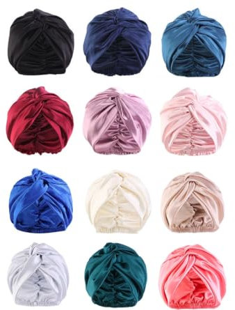 DJC BOUTIQUE Satin Chemo Headwear Beanie Sleep Cap Turban Bonnet (UK, Alpha, One Size, Bottle Green)