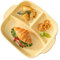 Plato de control de porciones para bajar de peso, platos cuadrados divididos de 9.7 x 7.9 pulgadas para la cena, platos de 3 compartimentos adecuados para una alimentación equilibrada(Yellow)