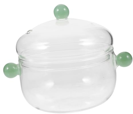 FUNNETOYU Pentola Vetro Alta Borosilicato con Manici Casseruola Trasparente per Pasta e Design Stabile e Multifunzionale Compatibile con Induzione e