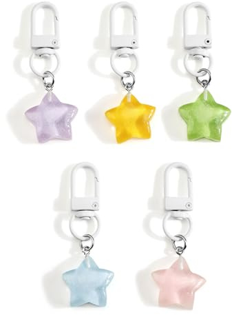 MUCOOS Stern-Schlüsselanhänger 5 Set, Elegante Bunte Sternanhänger, Freunde, Paargeschenke, Geschenke Für Frauen, Geeignet Für Mütter, Lehrerinnen, Töchter, Originelle Schlüsselanhänger