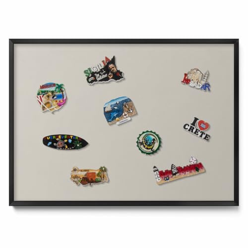Tulup Magnettafel Pinnwand 70x50 cm Schwarz Kunststoffrahmen Beige Rosa Akzent Magnetisch Wandboard Memoboard Notiztafel Organisation für Büro Zuhause Küche Schule