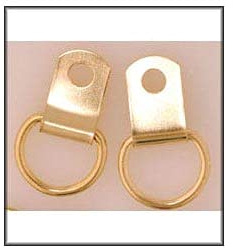 X 4 - Hele Brassed 'D' Rings With Screws 12856