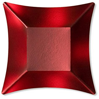 EX.TRA. Piatti Piani di Carta Quadrati Piccoli Rosso Satinato Wasabi 19,8 x 19,8 cm 8 Pezzi