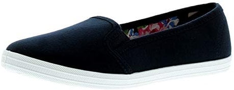 Platino Eleanor Shoes for Women - Slip On Trainers for Women Available in White, Navy & Grey, Comfortable and Breathable Womens Summer Shoes with Elasticated Gusset Navy 6 UK