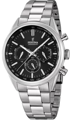 Festina Herren Chronograph Quarz Uhr mit Edelstahl Armband F16820/4