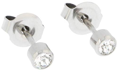 Erstohrstecker Chirurgenstahl Sterile Ohrstecker Zarge mit Stein in transparent