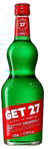GET 27 Liqueur de Menthe Poivrée, 17,9 % Vol, 70cL / 700mL, Cocktail Digestif Liqueur de Menthe Fraîche