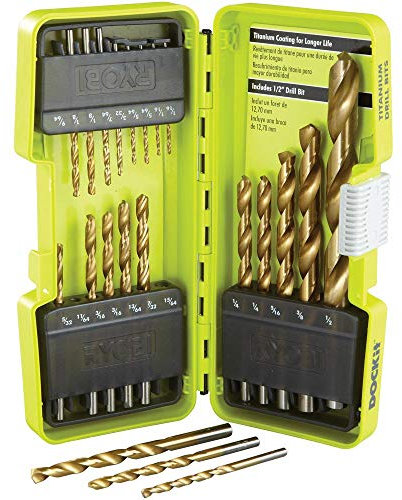 Ryobi 21 Pcs Titanium Coated Drill Bit Set
