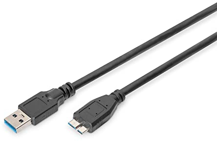 DIGITUS USB 3.2 Gen1 connection cable - 1.8 m - USB A (male) to USB Micro B (male) - 5 Gbit/s - connection cable - black