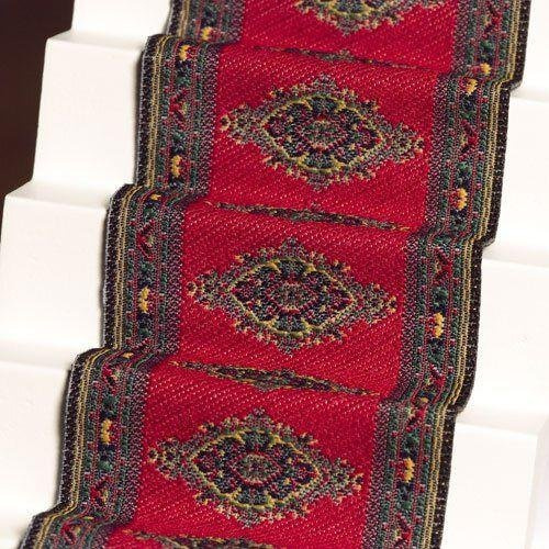 The Dolls House Emporium Red Motif Stair Carpet 1/12 Scale