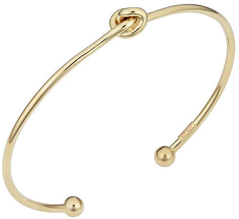 Kooljewelry 14k Gold 2 mm High Polish Love Knot Cuff Bangle Bracelet (yellow, white or rose), Rose Gold White Gold Yellow Gold