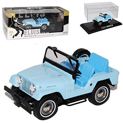 Greenlight Jeep Surrey CJ5 Elvis Presley 1963 Blau 1/43 Modell Auto