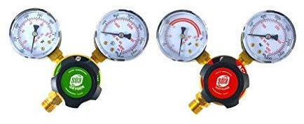 SÜA - Régulateurs d'oxygène et d'acétylène - Paire de jauges de gaz de soudage - Entrée arrière - Série LDP - Vérifiez toutes les images et lisez la description complète de ce produit pour vous