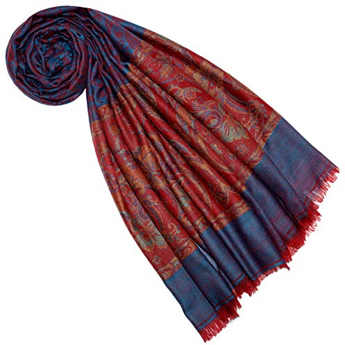 Lorenzo Cana Pashmina Frauenschal Schaltuch 100% Kaschmir Kaschmirschal Kaschmirtuch Damenschal handgewebt Mehrfarbig rot blau 7836477
