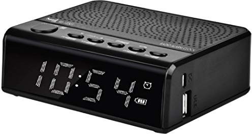 Sami Sami-RS12301NA Radio Reloj Inalámbrico Multimedia Manos Libres, función BT, Alarma, Radio FM, Micro USB y Entrada AUX y Reproductor MP3. Color Negro