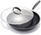 OXO Good Grips 12 Frying Pan Skillet with Lid, 3-Layered German Engineered Nonstick Coating, Stainless Steel Handle with Nonslip Silicone, Black