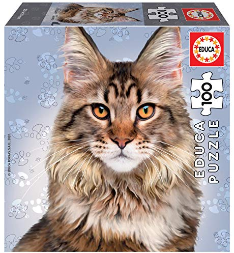 Educa - Puzzle 100 stücke Maine Coon. Ab 6 Jahren. Ref.18805, Cranberry