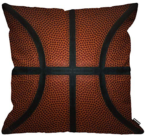 HGOD DESIGNS Basketball-Kissenbezug, Spiel-Leder-Textur, Punkte, Sport, Rot / Schwarz, Überwurf-Kissenbezug, Heimdekoration für Herren/Frauen, Wohnzimmer, Schlafzimmer, Sofa, Stuhl, 45 x 45 cm