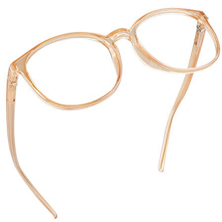 LifeArt Blue Light Blocking Glasses, Computer Reading Glasses, Gaming Glasses, TV Glasses for Women Men, Anti Glare (Champagne, 1.00 Magnification)