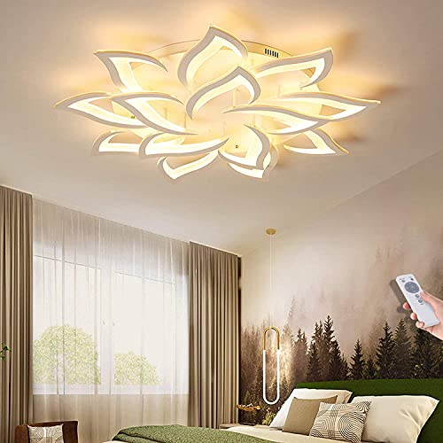 ENXING LED Deckenleuchte Blume Kreative Deckenlampe Innen Decken Beleuchtung Für Schlafzimmer Wohnzimmer Mit Fernbedienung Küche Esszimmer Weiß Acryl Lampenschirm Dekorative Dimmable Lampe,14 heads