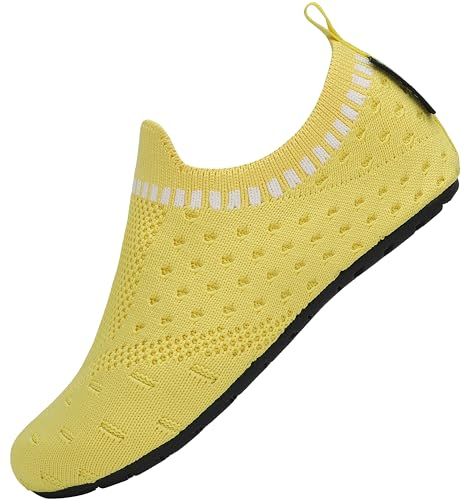 SAGUARO Pantofole da Bambini Antiscivolo Confortevole Ciabatte da Casa Scarpe Interne per Ragazzi Ragazze, Giallo 30/31