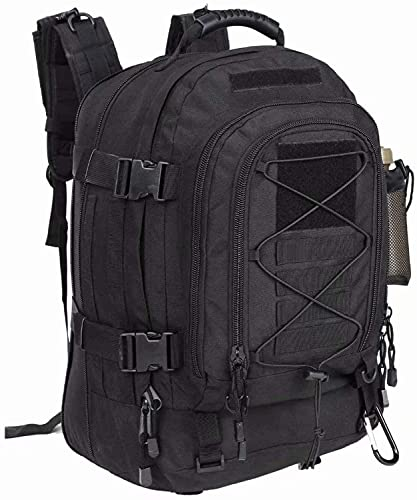 Prof Army Backpack militär rucksack Men's 40-64 L wanderrucksack, armee rucksack Tactical Backpack militär rucksäcke. MOLLE Assault Backpack for Outdoors, Camping, Hiking and Hunting 1051 black