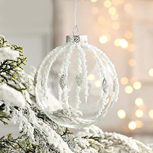 Yusat Weihnachten Glaskugeln Transparent Hängend Anhänger Christbaumschmuck Weihnachtsdeko Transparent Glaskugel Weihnachtsbaum Anhänger