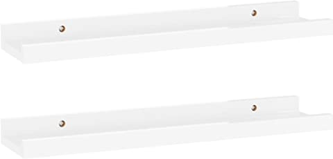 vidaXL 2X Wandregal Bücherregal Wandboard Schweberegal Hängeregal Dekoregal Freischwebend Regal Büroregal Wandablage Hochglanz-Weiß 40x9x3cm
