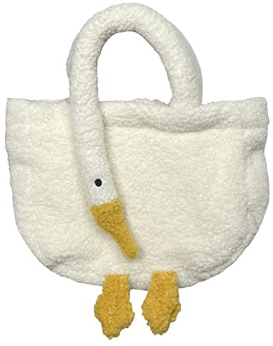 XACKWUERO Damen süße Gans Plüschtasche lustige Neuheit Gans Tote Handtasche Schulter Shopper Tasche (Tragbar)