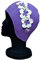 CHEX Lucca Waffle Bubble - Gorro de natación para mujer, diseño floral, clásico, retro, 3 flores, 2 colores, pétalo 3D, estilo vintage, gorro de natación, tamaño medio, adulto (morado/blanco)