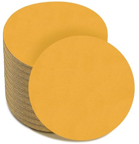 SSIIXX 6 Inch 320 Grit Aluminum Oxide Sanding Discs, 100 Pack, Extra Fine, Hook and Loop, Compatible with Random Orbital Sanders and Angle Grinders