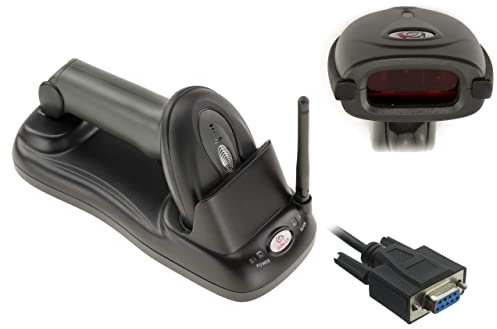 KALEA-INFORMATIQUE Douchette Laser sans Fil Lecteur de Code Barre, programmable 32 Bits, PORTEE 300M, Batterie Rechargeable. Connexion par Port Série RS232