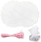 100 Stück weißes 23 cm rundes Organza und 1 Bündel hellrosa 5 m Satinband zum Verpacken von Geschenken, Hochzeiten, Feiertagsfeiern, Abschlussballdekorationen, Geburtstagsfeiern