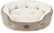 BEDSURE Katzenbett waschbar Katzen Bettchen - 63x53x20cm Katzen Bett mit Zweiseitig Innenkissen Katzenschlafplatz für Katzen oder kleine Hunde, Kamel